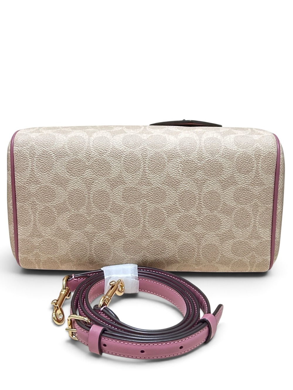 COACH Rowan Heart Charm Signature C Coated Canvas and Smooth Leather Crossbody - Picture 6 of 13